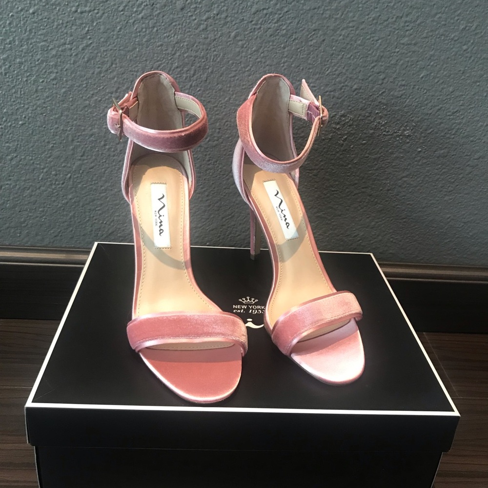 Nina Velvet Heeled Sanals - Picture 2 of 12